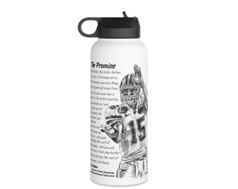 Stainless Steel Water Bottle, Standard Lid - Tim Tebow The Promise Florida Gators Denver Broncos Original Artwork from Dantel Art LLC