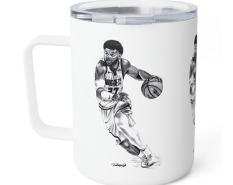 Insulated Coffee Mug, 10oz - Jamal Murray Denver Nuggets Original Artwork from Dantel Art LLC