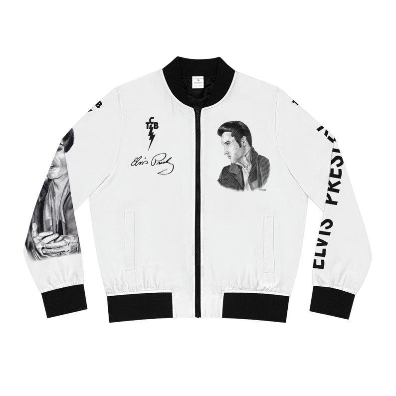 Women's Bomber Jacket AOP Elvis Presley King of Rock and Roll Original Music Celebrity Artwork from Dantel Art LLC image 2