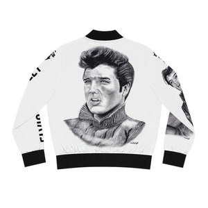 Women's Bomber Jacket AOP Elvis Presley King of Rock and Roll Original Music Celebrity Artwork from Dantel Art LLC image 3