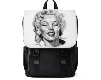 Unisex Casual Shoulder Backpack - Marilyn Monroe Original Artwork from Dantel Art LLC