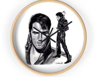 Wall clock - Elvis Presley King of Rock and Roll 68 Comeback original Music Celebrity artwork from Dantel Art