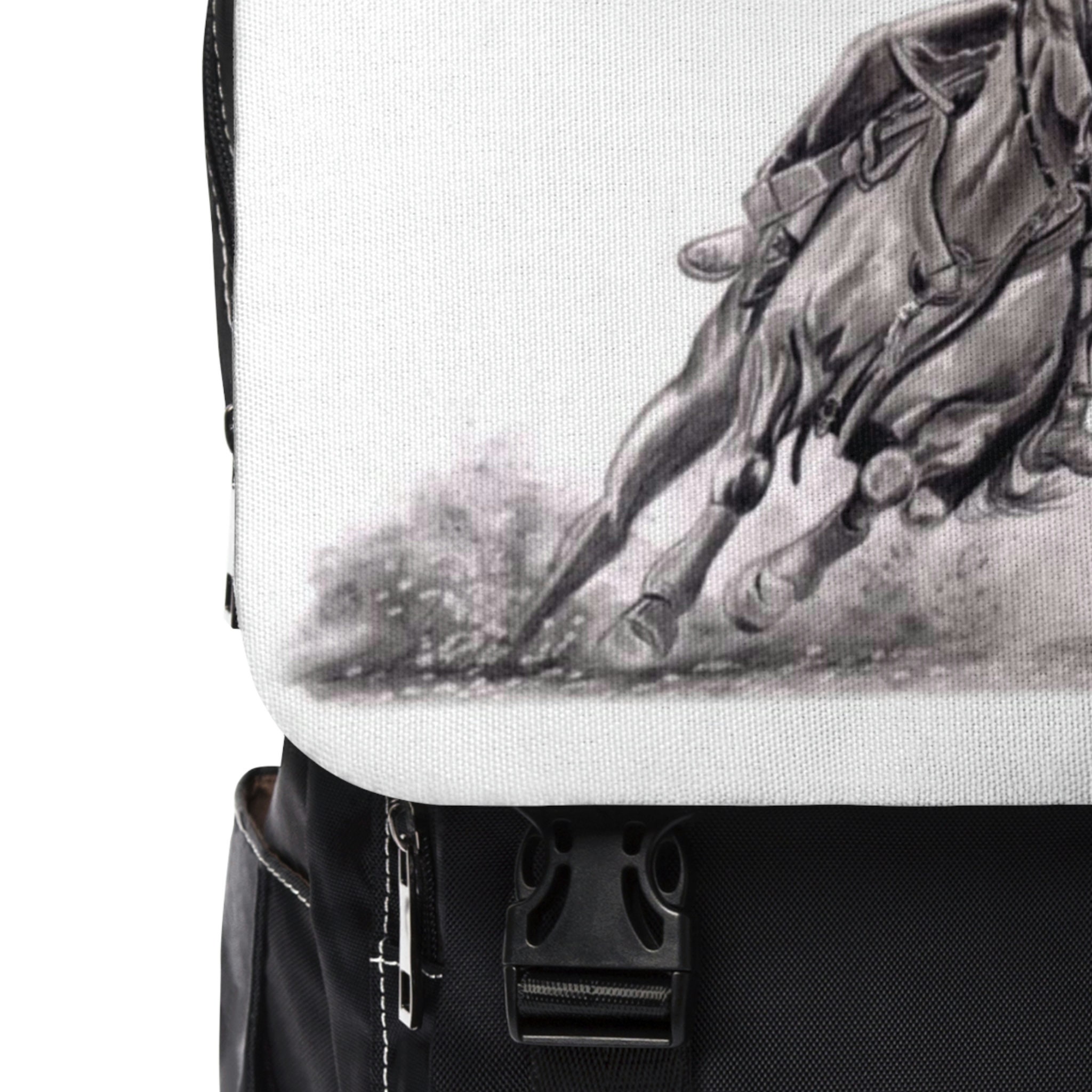 Unisex Casual Shoulder Backpack - Rodeo Cowgirl Horse Barrel Racing