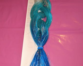 Tinsel blonse and sea blues three tone ombre hair extensions