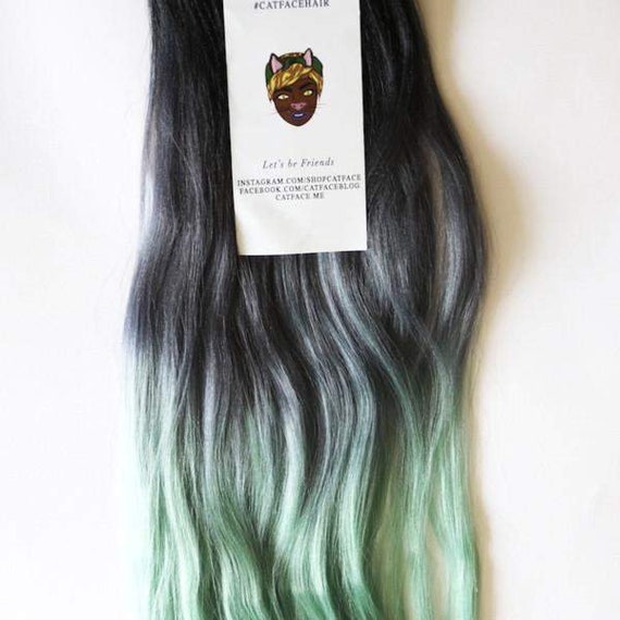 Catface Hair Dark Mint Tea Ombre Jumbo Braiding Hair Etsy