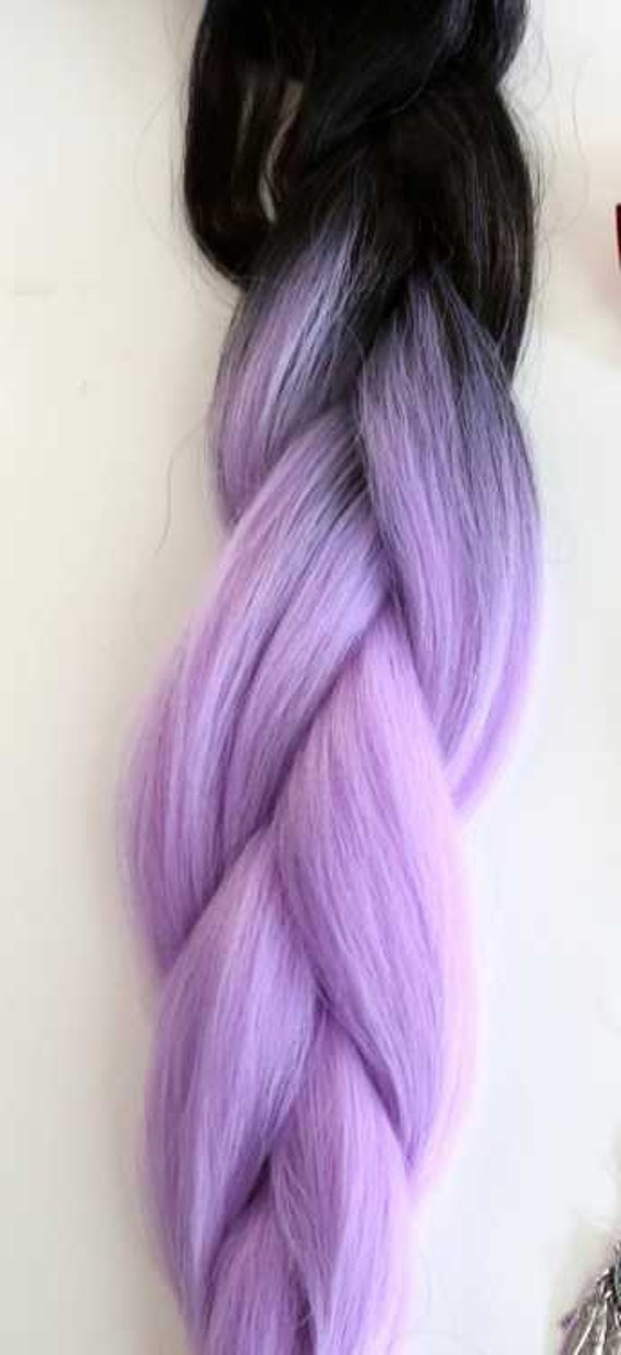 Catface Hair Black Lilac Ombre Jumbo Braiding Hair Etsy