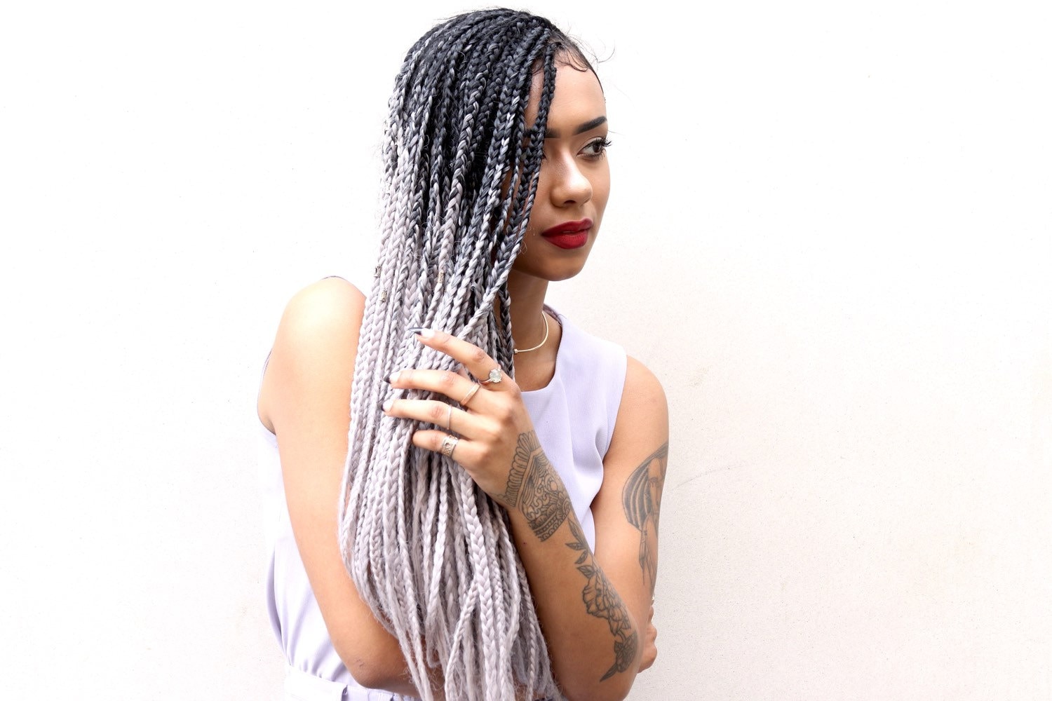 Black & Grey Ombre Jumbo Braid Hair Dip Dye Extensions 30 Inches Box Braids  Ropetwists Crochet Braids - Etsy