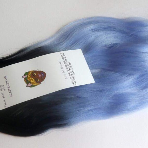 Catface Hair Black Mint Blue Ombre Jumbo Braiding Hair Etsy