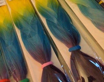 Catface Haar Einhorn Regenbogen Ombre Jumbo Flechthaar