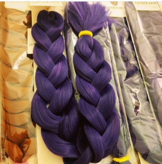 Midnight Purple One Tone Braiding Hair 34 Inches 165g - Etsy