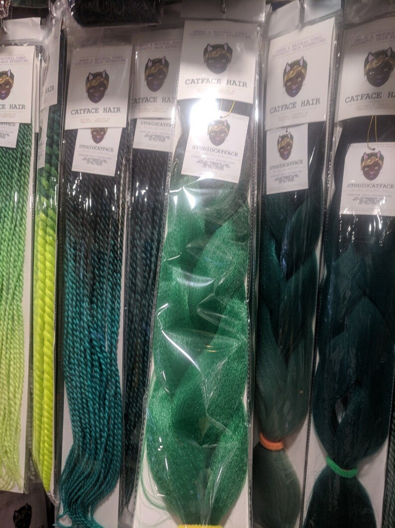 Catface Hair Black Emerald Green Ombre Jumbo Braiding Hair Etsy