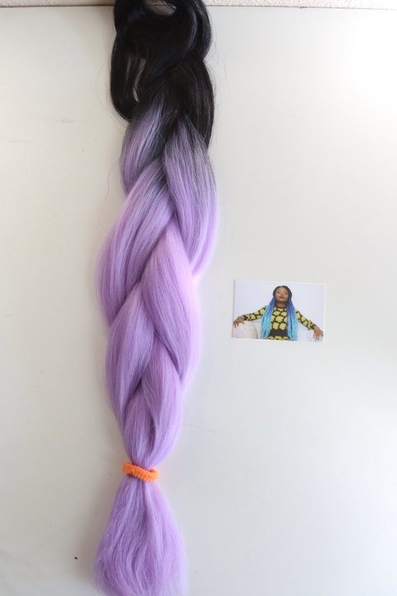 Catface Black Lilac Ombre Jumbo Braiding Hair Etsy