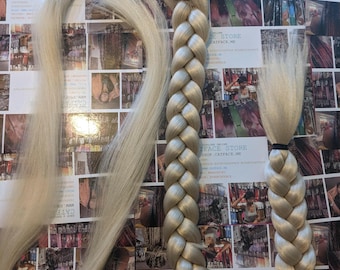 CHAMPAGNE BLONDE ONE tone braided ponytail 30 inches
