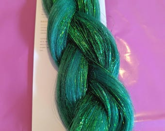 Emerald Green and tinsel one tone hair extensions