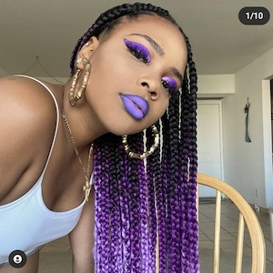Catface Hair Black Ocean Purples Ombre Jumbo Braiding Hair extensions crochet braids ropetwists boxbraids