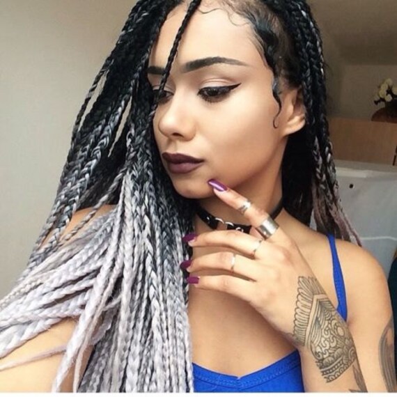 Catface Hair Black Mint Green Ombre Jumbo Braiding Hair Etsy