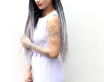 leinwande　Braids&Frill Top / grey leinwande Braids&Frill Top / grey Blonde Pre Stretched Braiding