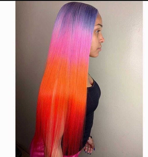 LILAC CINNAMON THREE Tone Ombre Brazilian Human Hair Lace Front