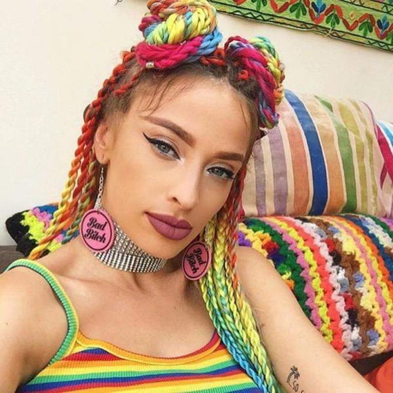 Rainbow braiding hair online