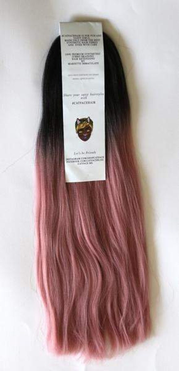 Catface Hair Black Pink Ombre Jumbo Braiding Hair Extensions Etsy