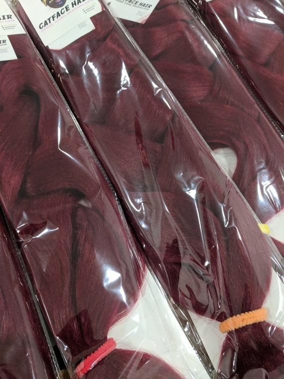 Burgundy Braiding Hair 34 INCHES LARGE PACK - Etsy Burgundy Braiding Hair 34 INCHES LARGE PACK - Etsy
