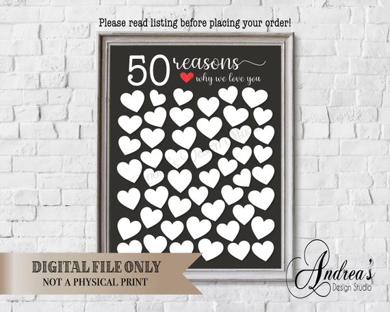 50 Reasons Why We Love You, Signature Board, Message Board