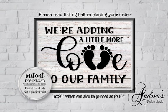 AND THEN THERE WERE FOUR  Printable Rustic Wood Pregnancy