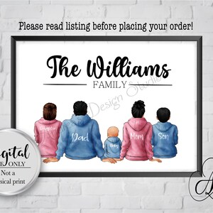 Customized Family Portrait, Personalized Family Portrait, Gift for Parents/Grandparents, Anniversary Gift, Housewarming Gift,Digital Files