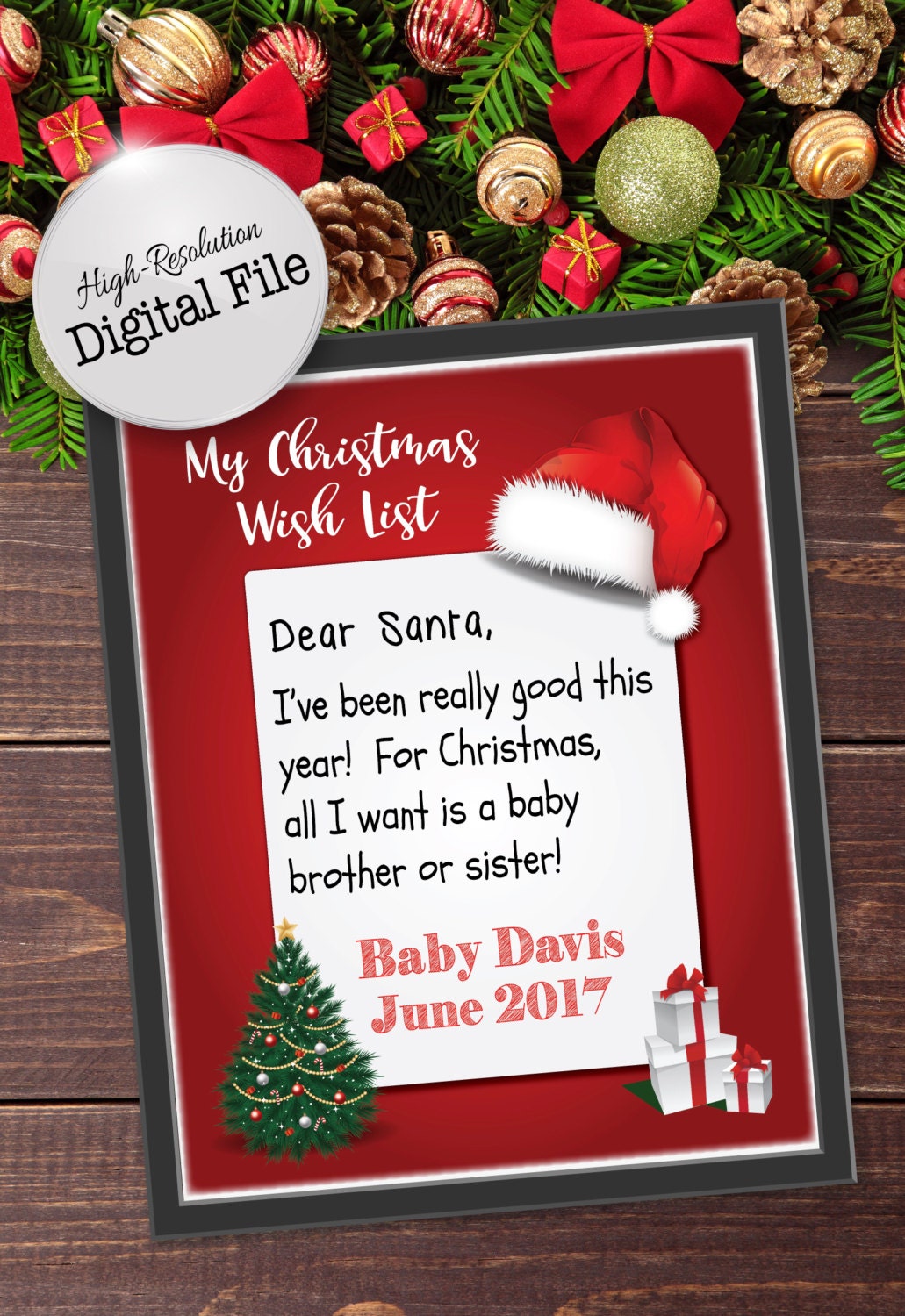 Christmas Wish List Dear Santa All I Want for Christmas - Etsy