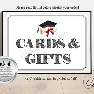 Enseigne pour cartes et cadeaux de remise des diplômes, décoration de remise des diplômes, célébration de l'obtention du diplôme, cartes de remise des diplômes, téléchargement immédiat, fichiers numériques