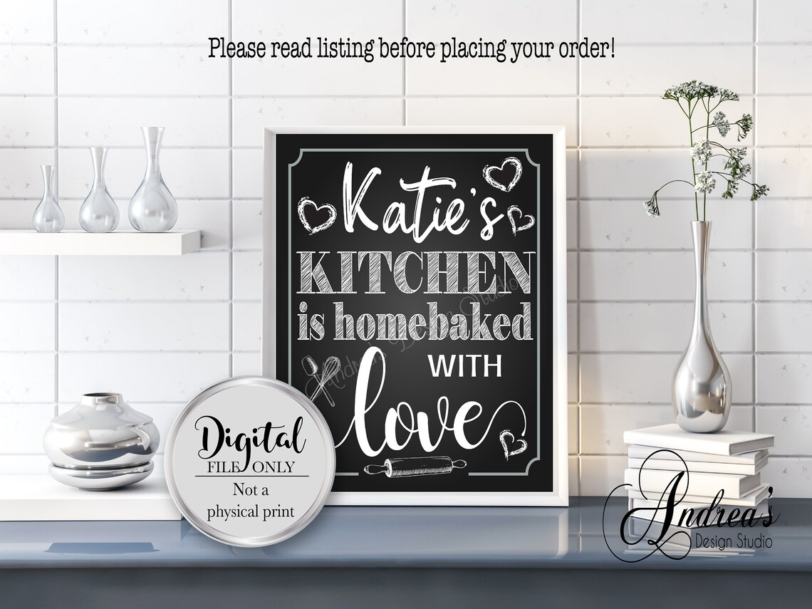 Custom Chalkboard Kitchen Sign Kitchen Decor Wall Art Etsy
