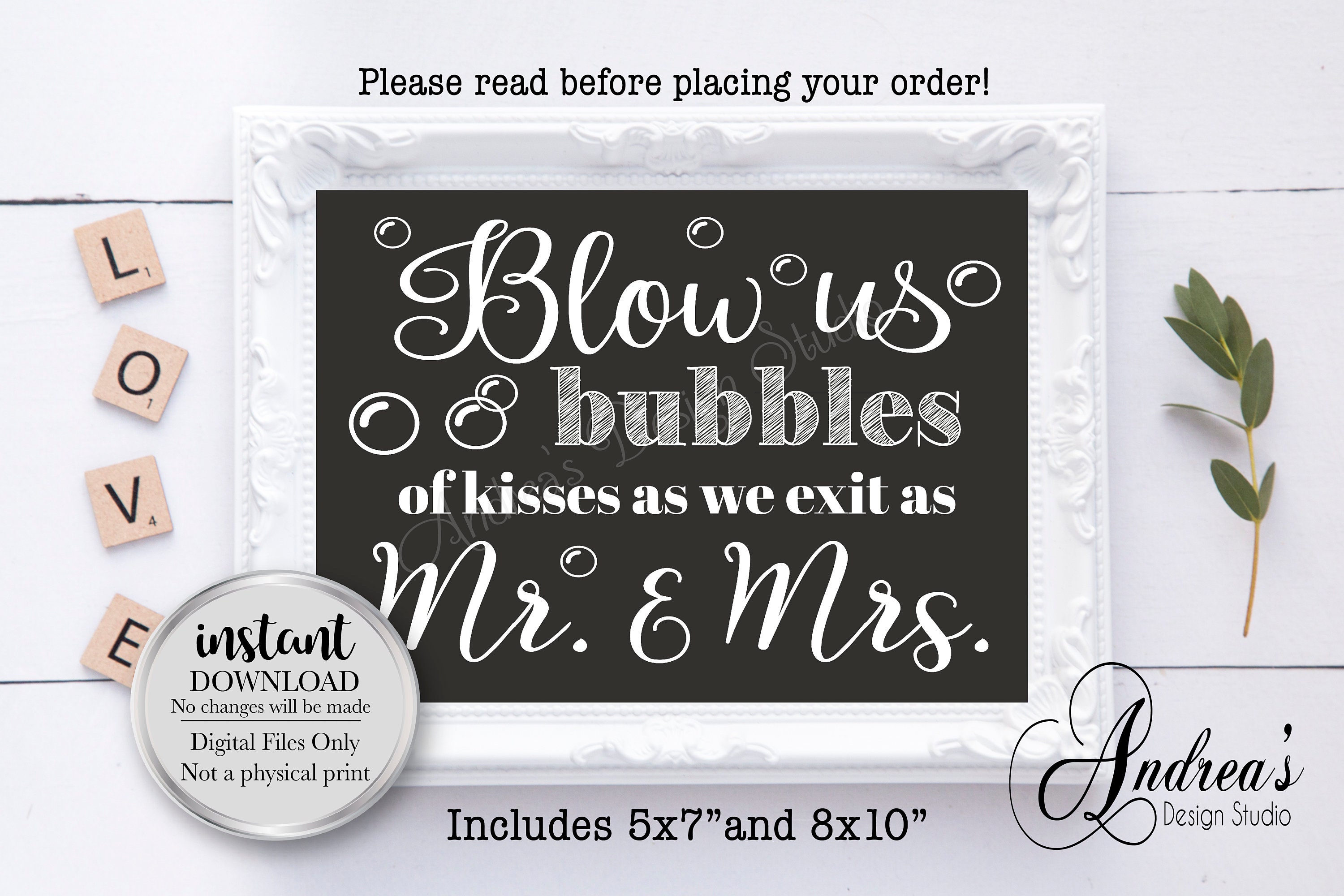 Wedding Bubbles Sign Wedding Printables Bubbles Send off Etsy
