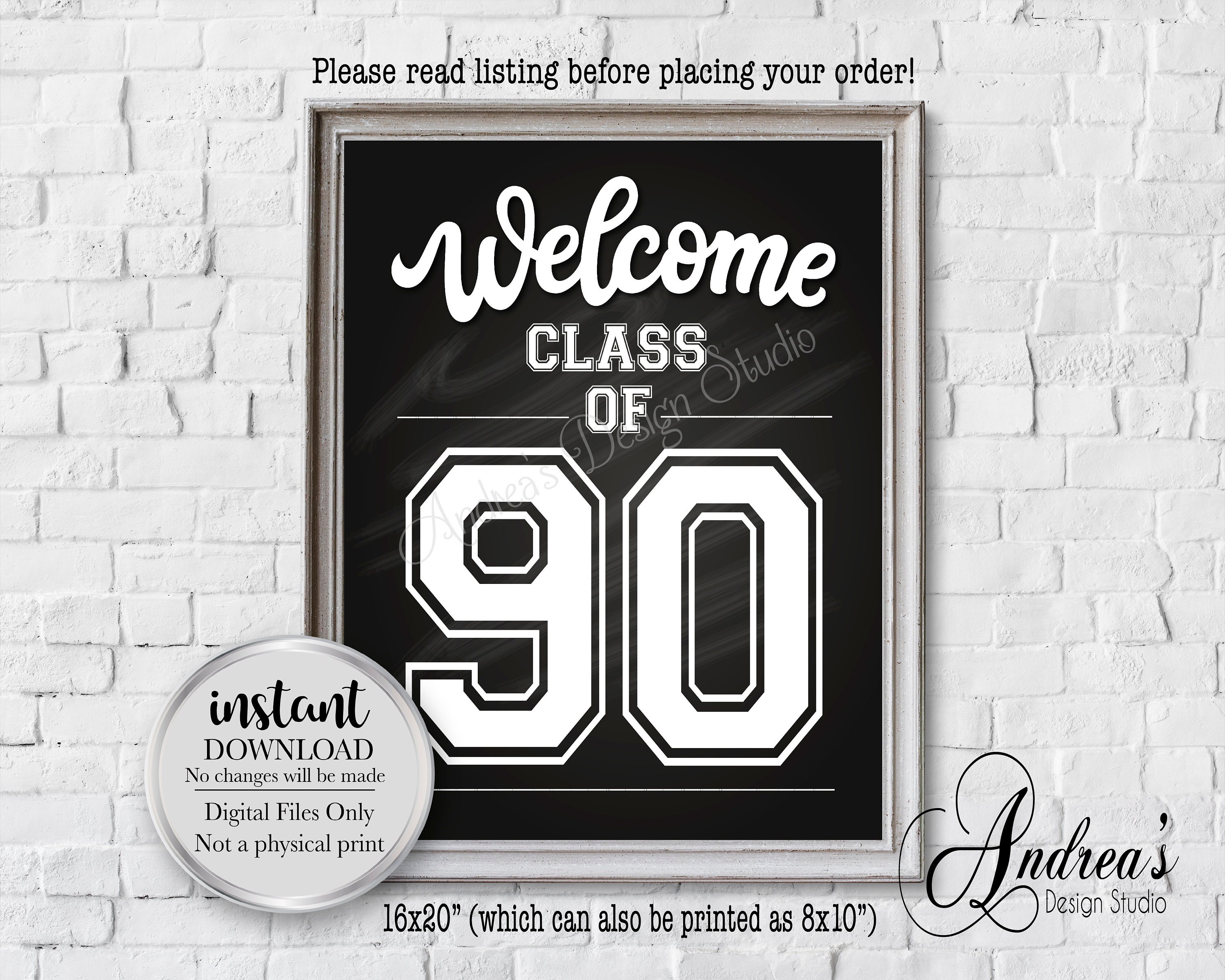 Reunion Welcome Sign, Class of 1990 Sign, Graduating Class, Class ...