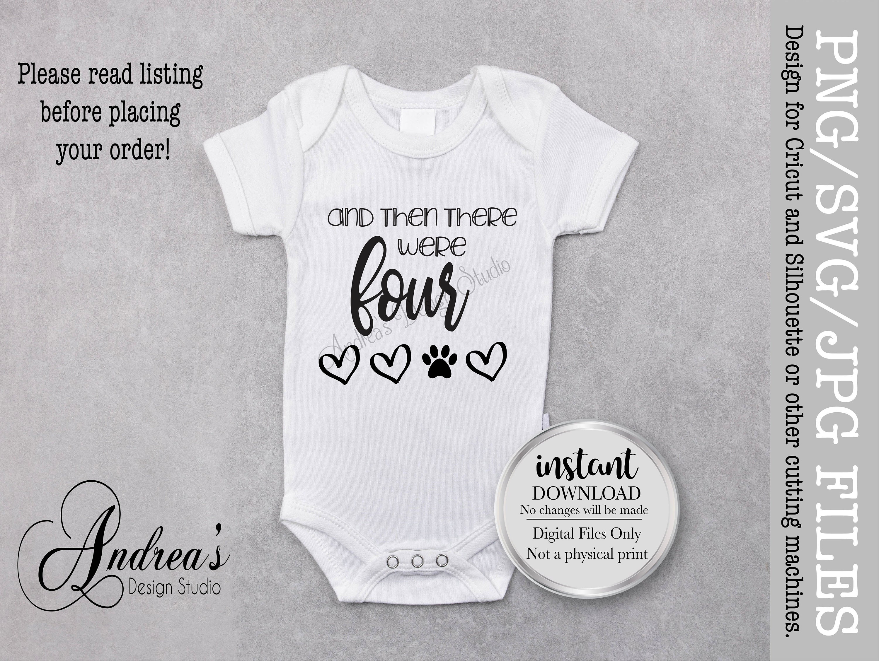 And Then There Were Four Cut Files Onesie Decal - Etsy