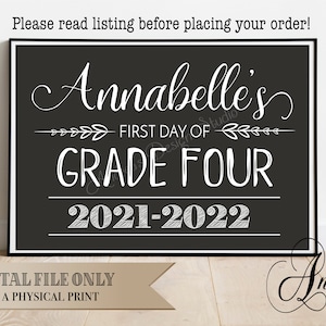 First/Last Day of School Sign, Preschool/Kindergarten/Any Grade, School Photo Prop, Chalkboard Style, Photo Prop, Digital Files