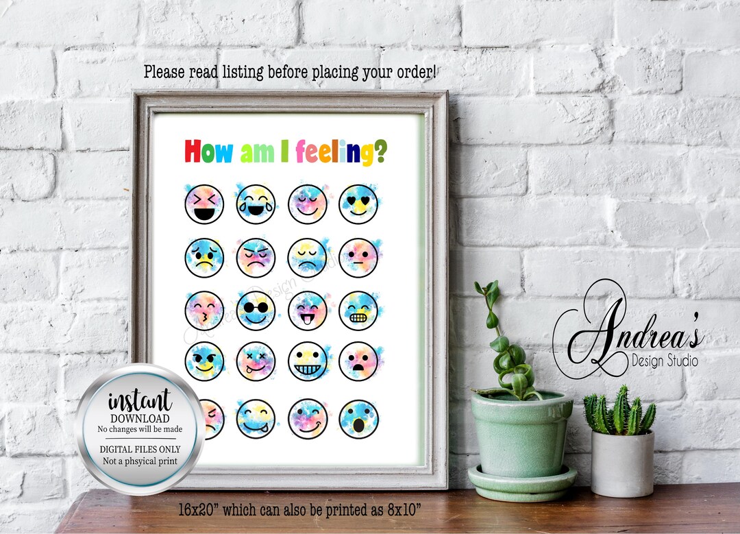 Feel. Check Sign How Am I Feeling Feelingswall Art, Emotional Check-in Chart, Mental ...