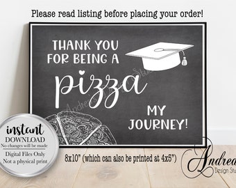 Thank You For Being A Pizza My Journey, Graduation Party Pizza Sign, Chalkboard Style, Graduation Decor, Instant Download, Digital Files