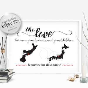 L'amour entre grands-parents et petits-enfants ne connaît pas de distance, relation longue distance, amour de carte, carte personnalisée, fichiers numériques