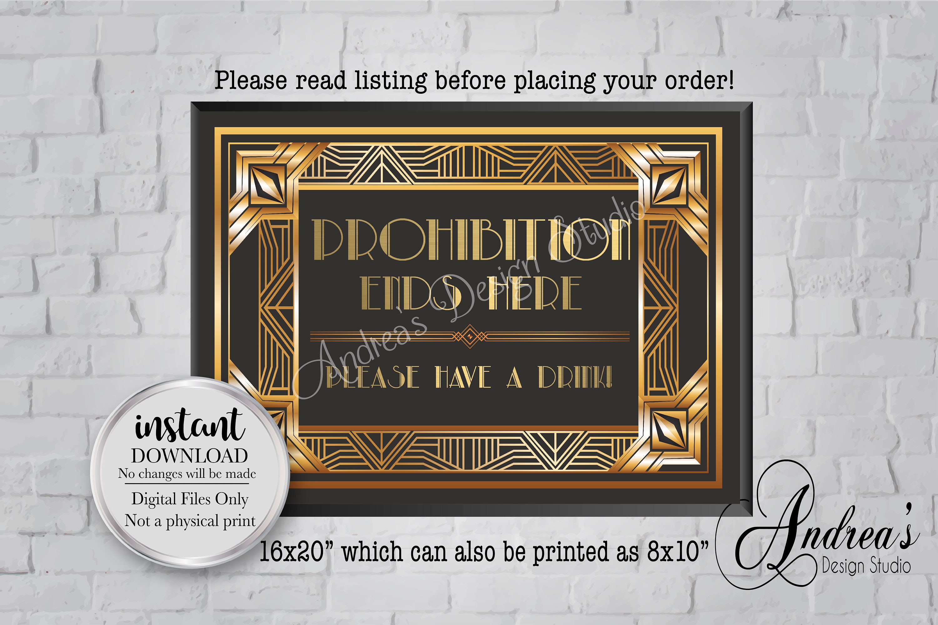 1920 signs bundle, Roaring 20s decorations, Adult party 6 signs pack, Art  deco party, roaring 20s, Murder party Instant Download Files