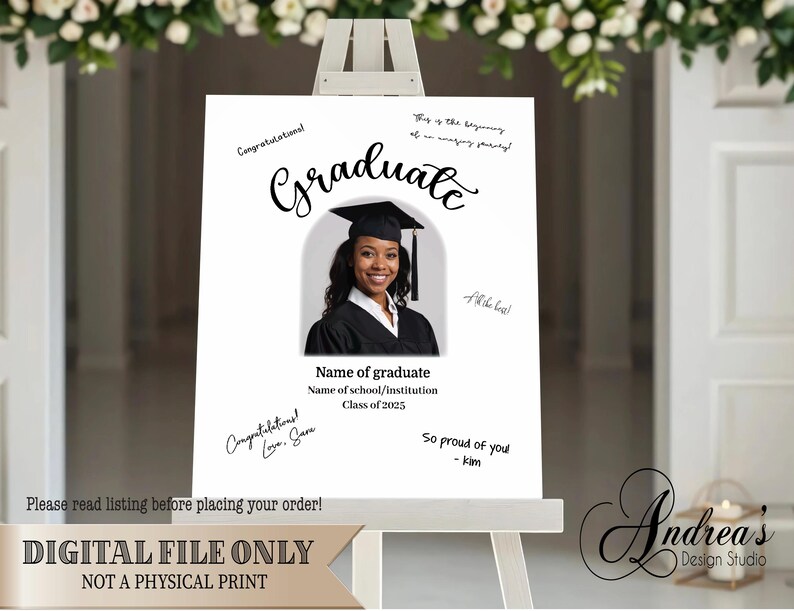 Graduation Sign In Small Graduation Guest Book Sign, Class of Sign-in Board, Printable ...