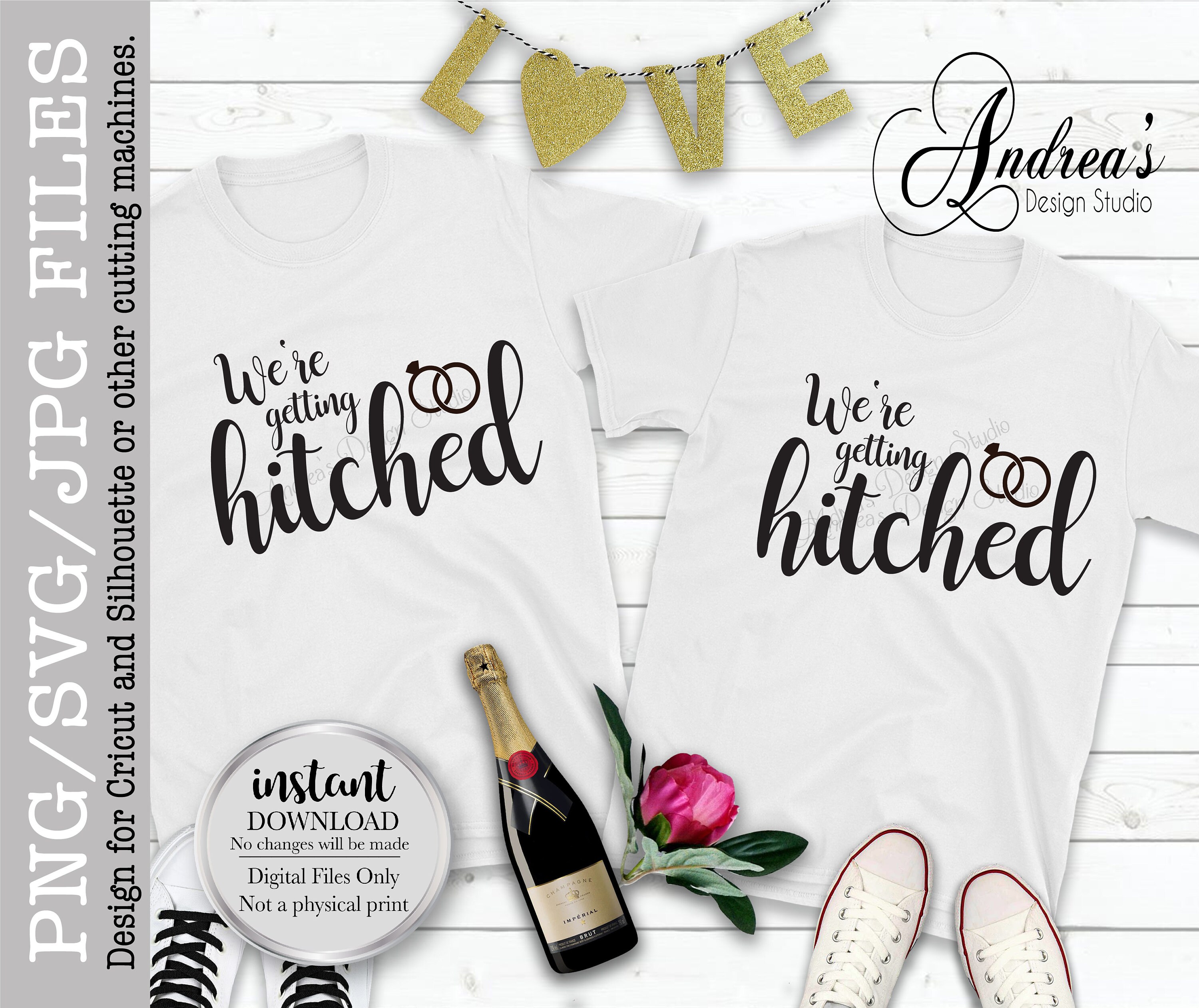 We're Getting Hitched Tshirt Decal Wedding Decal Cricut Etsy Canada