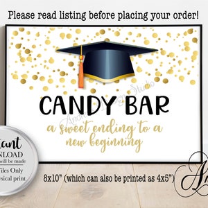 Graduation Candy Bar Sign, Graduation Decor Sign, Graduation Party Decor, Party Decor Signs, Instant Download, Digital Files