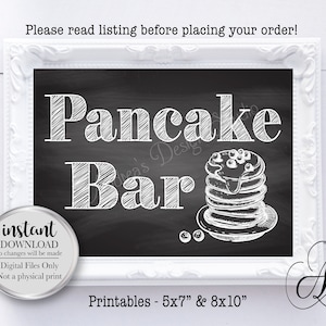 Pancake Bar Sign, Pancake Sign, Wedding Decor, Party Decor, Party Table Decor, Pancake Table Sign, Instant Download, Digital Files