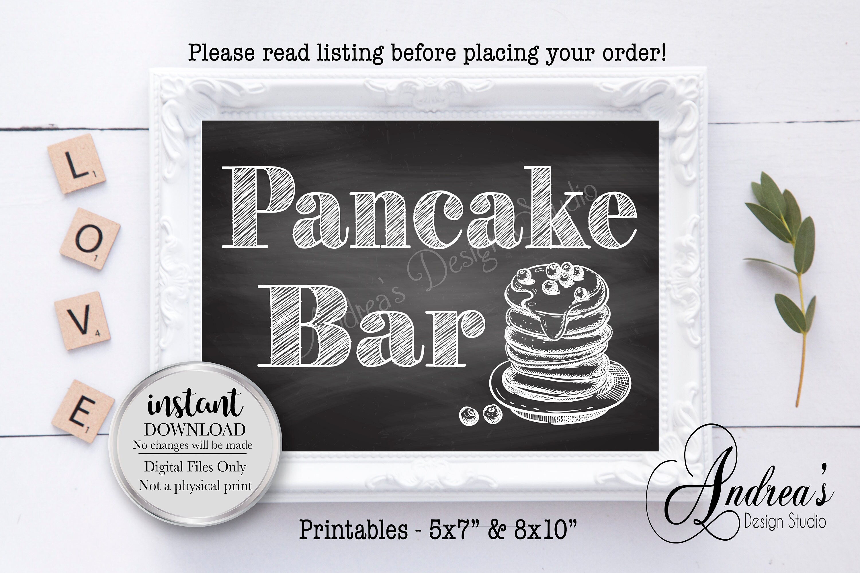 Pancake Bar Sign Pancake Sign Wedding Decor Party Decor Etsy