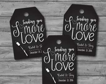 Sending S'more Love Favour Tags, S'more Wedding Printables, Wedding Favour Tags, Chalkboard Style, Digital Prints