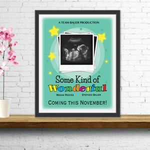 Anuncio de embarazo, póster de película de ultrasonido, accesorio fotográfico, decoración para habitación infantil, archivo digital