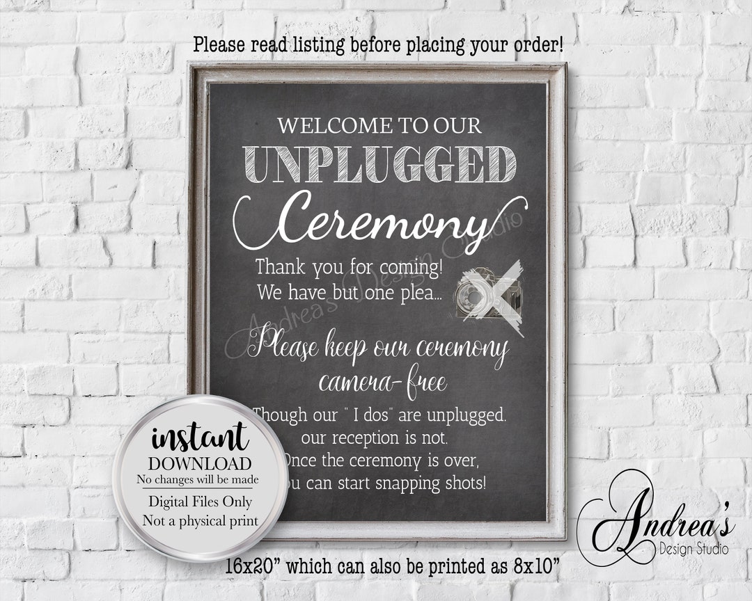Unplugged Wedding Sign, Wedding Printables, Wedding Decor, Wedding ...