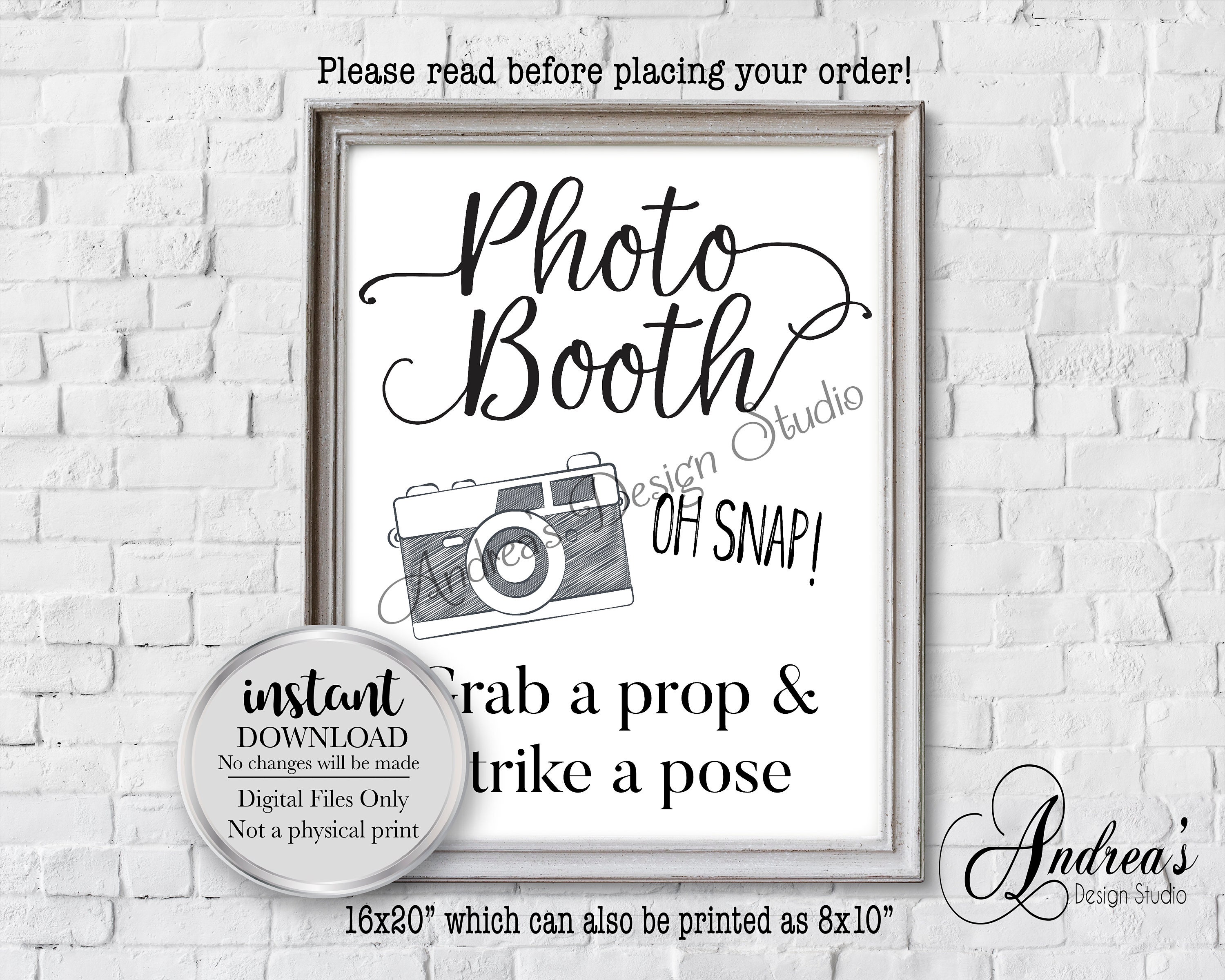 Grab a Prop and Strike a Pose Party Sign Party Photo Booth - Etsy