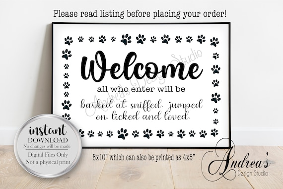 Buy Dog Lovers Welcome Sign Dog Lovers Sign Home Decor Wall