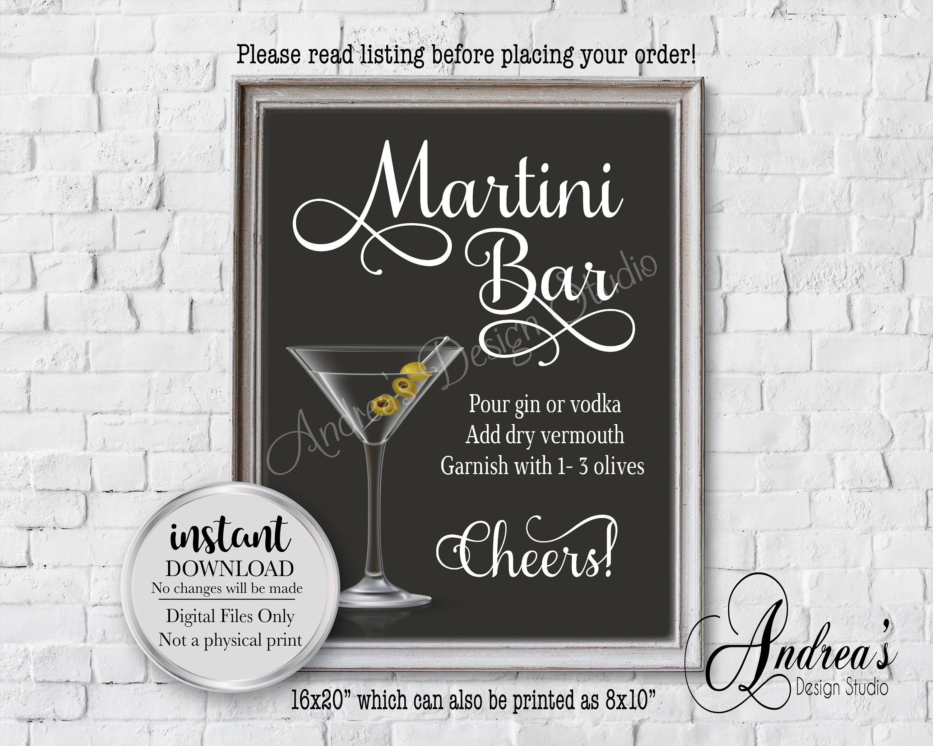 Past Time Psb002 27 x 19 in. Personalized Martini Bar Custom Shape Sign
